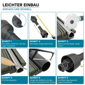 Albero cardanico T4 Giunto 1100-1430mm 460Nm 540rpm Cardano 40kW (55CV) 1 3/8" 6 denti 35mm rotondo