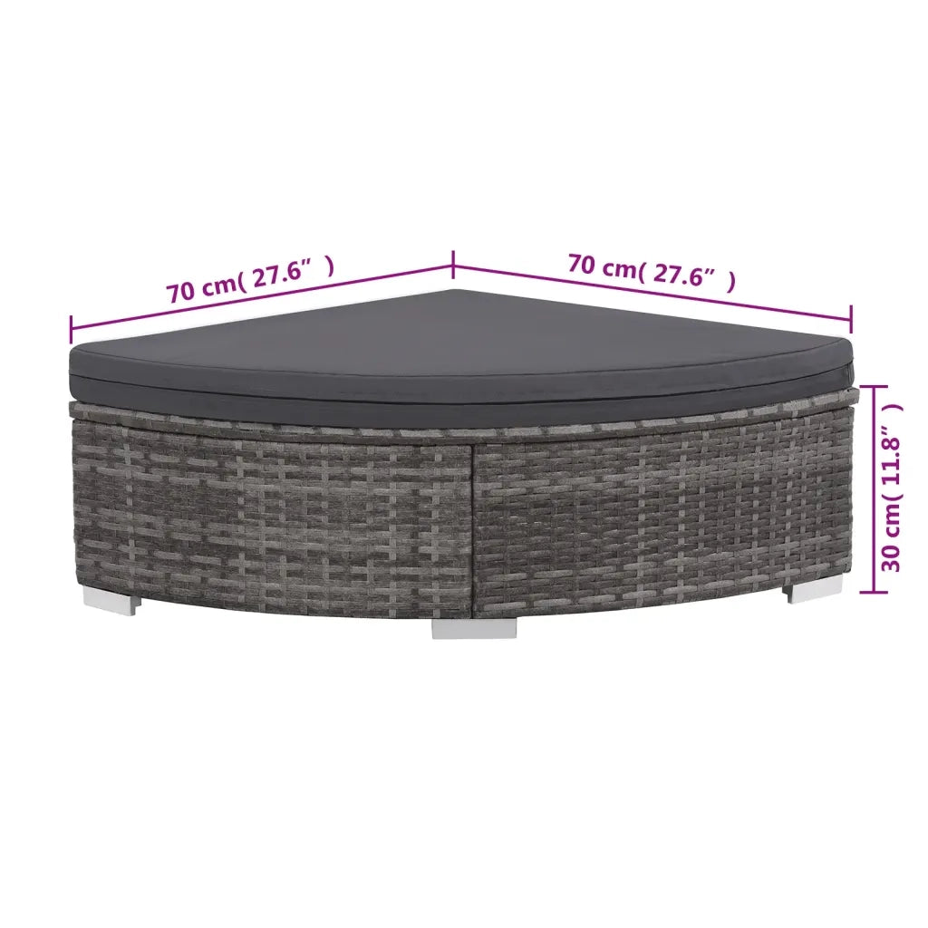 Set da Giardino 6 pz con Cuscini in Polyrattan Grigio 44432
