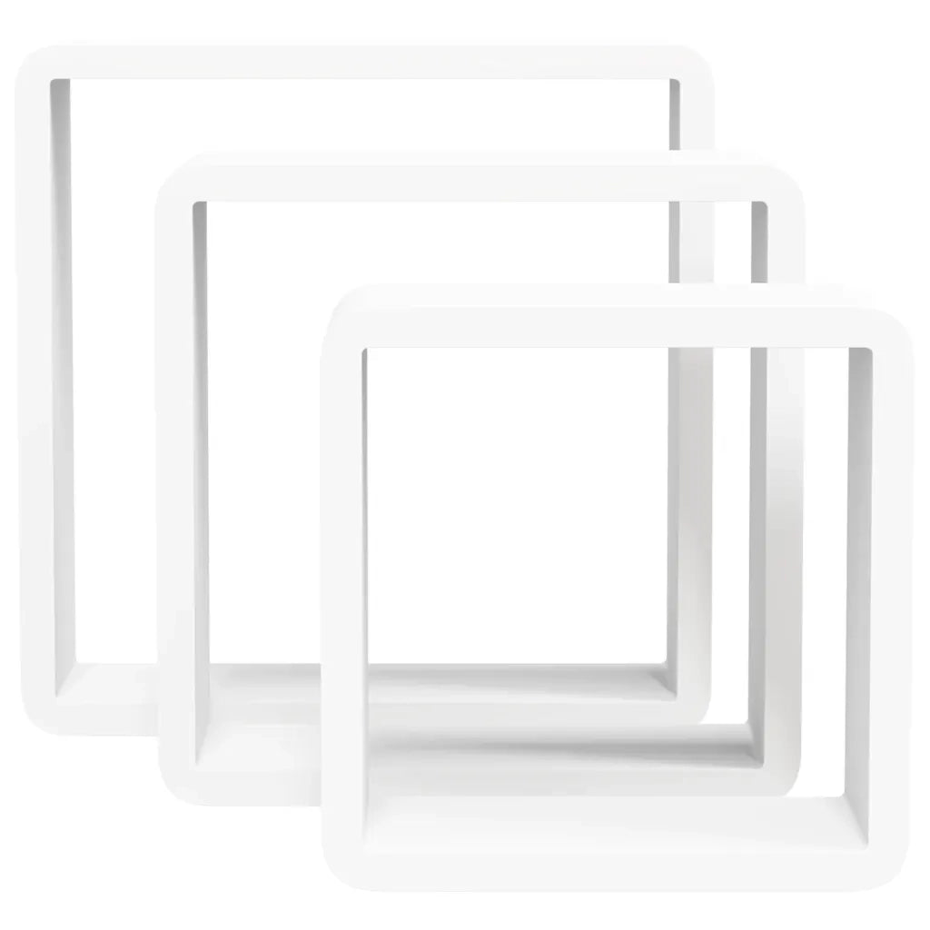 Mensole a Cubo da Parete 3 pz Bianco in MDF cod mxl 61296
