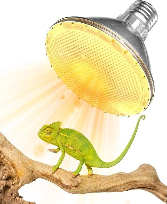 Lampada di Bagnomaria 75W UVB UVA a Bagnomaria E27 Regolabile PAR30 - Per Vivarium Tartaruga, Geco e Piccoli Animali