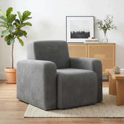 Poltrona-Divano Sedia-Poltroncina Grigio Scuro Velluto 616071