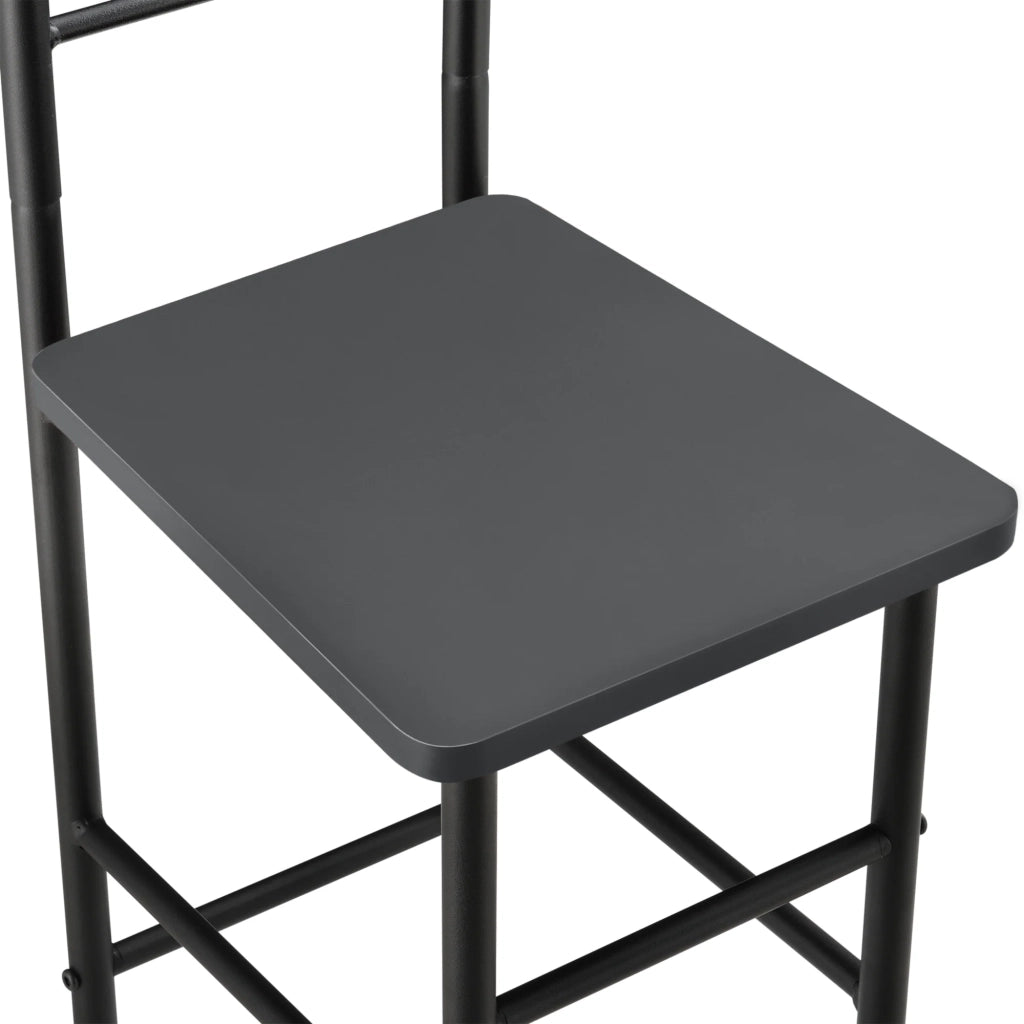 Servomuto porta abiti da notte metallo massiccio e MDF 107 cm nero e grigio 03_0006285