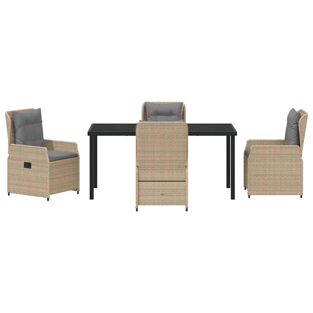 Set da Pranzo per Giardino 5 pcs Beige e Grigio Chiaro 3380963