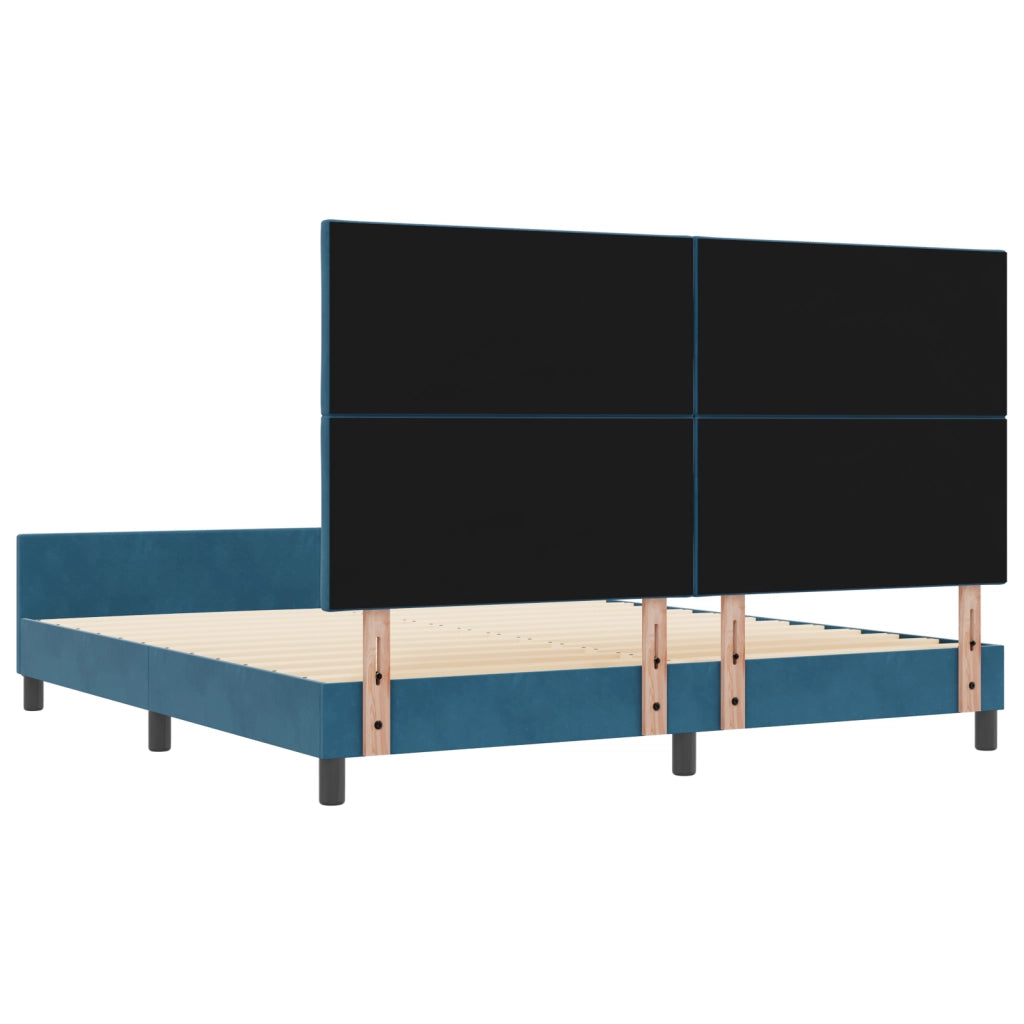 Letto Blu Scuro 180x200 cm Velluto