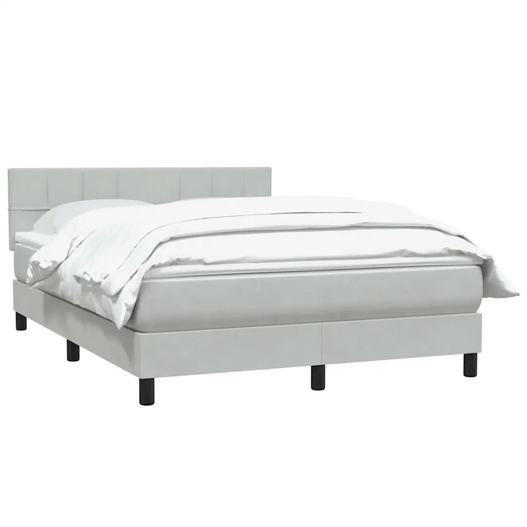 vidaXL Giroletto a Molle con Materasso Grigio Chiaro 160x220cm Velluto