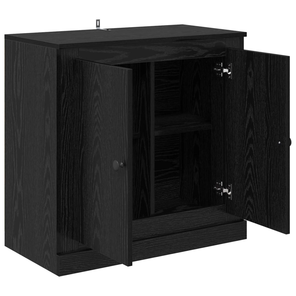 Credenza | Madia | Buffet da pranzo | Armadio da pranzo Rovere Nero 70 x 35,5 x 67,5 cm Legno multistrato