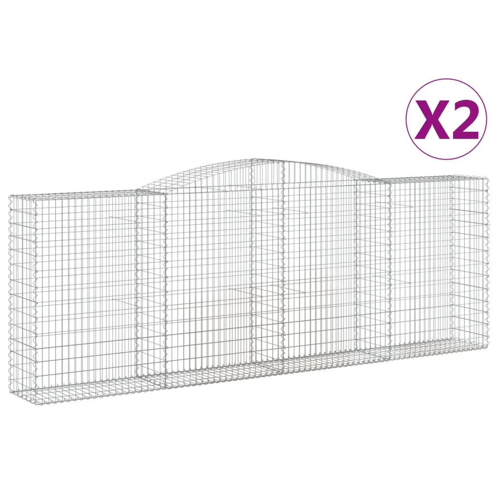 Cesti Gabbioni ad Arco 2 pz 400x50x140/160 cm Ferro Zincatocod mxl 100148