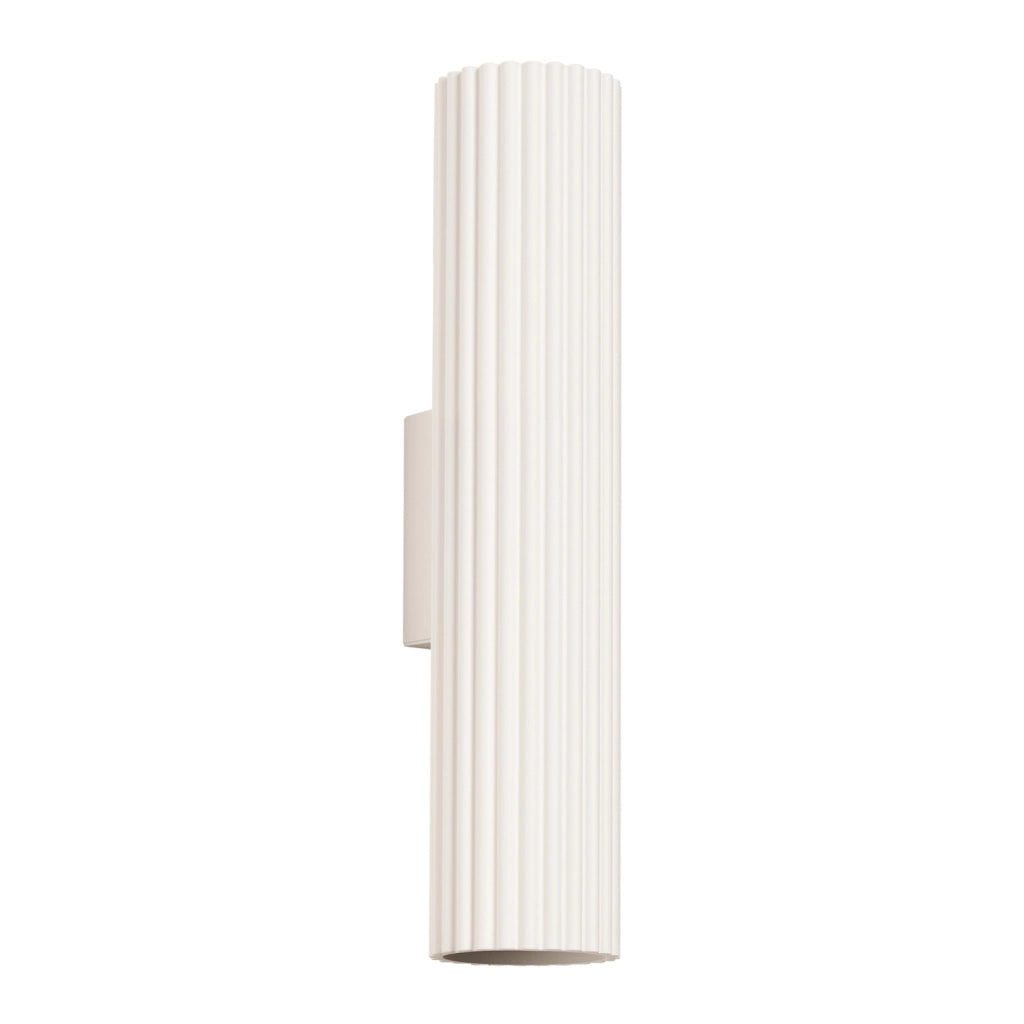 Applique moderna tubo rigato beige 30cm 2xGU10 up/down