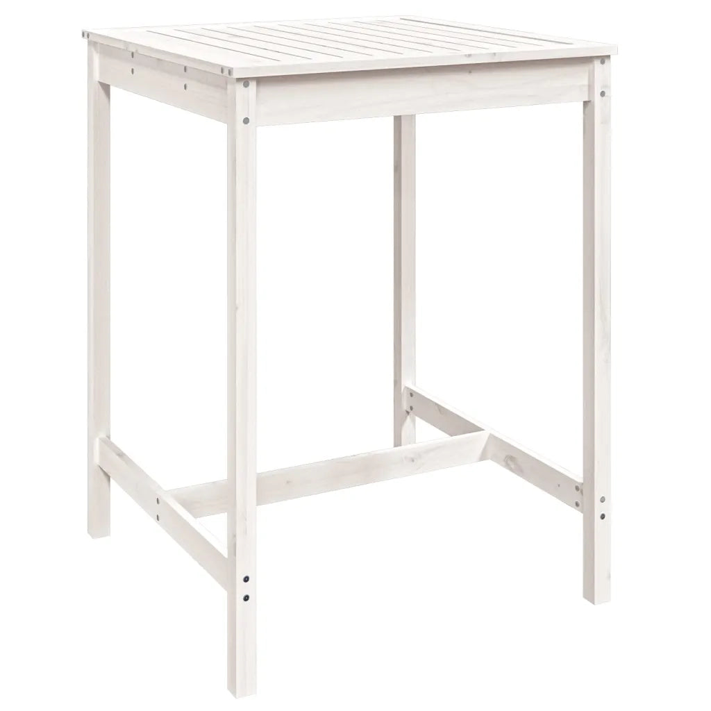 Set Bar da Giardino 3 pz Bianco in Legno Massello di Pino 3154736