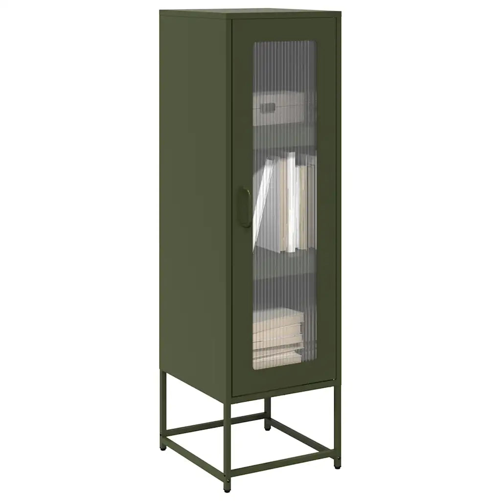 Credenza Verde Oliva 36x39x123 cm Acciaio Laminato a Freddo