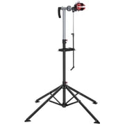 Cavalletto Manutenzione Bici Pieghevole ad Altezza Regolabile con Vassoio Portautensili, 100x100x109-180 cm, Nero