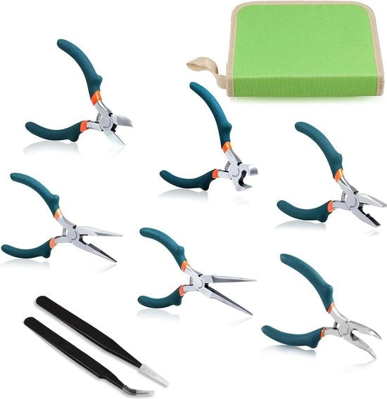 Set di Tang Minimo - Tang Diagonale - Tang Curvo - Tang del Fine - Tang del Bordo - Tang del Lineman - Tang Lungo - 2 Pinze - Riparazione Artigianale