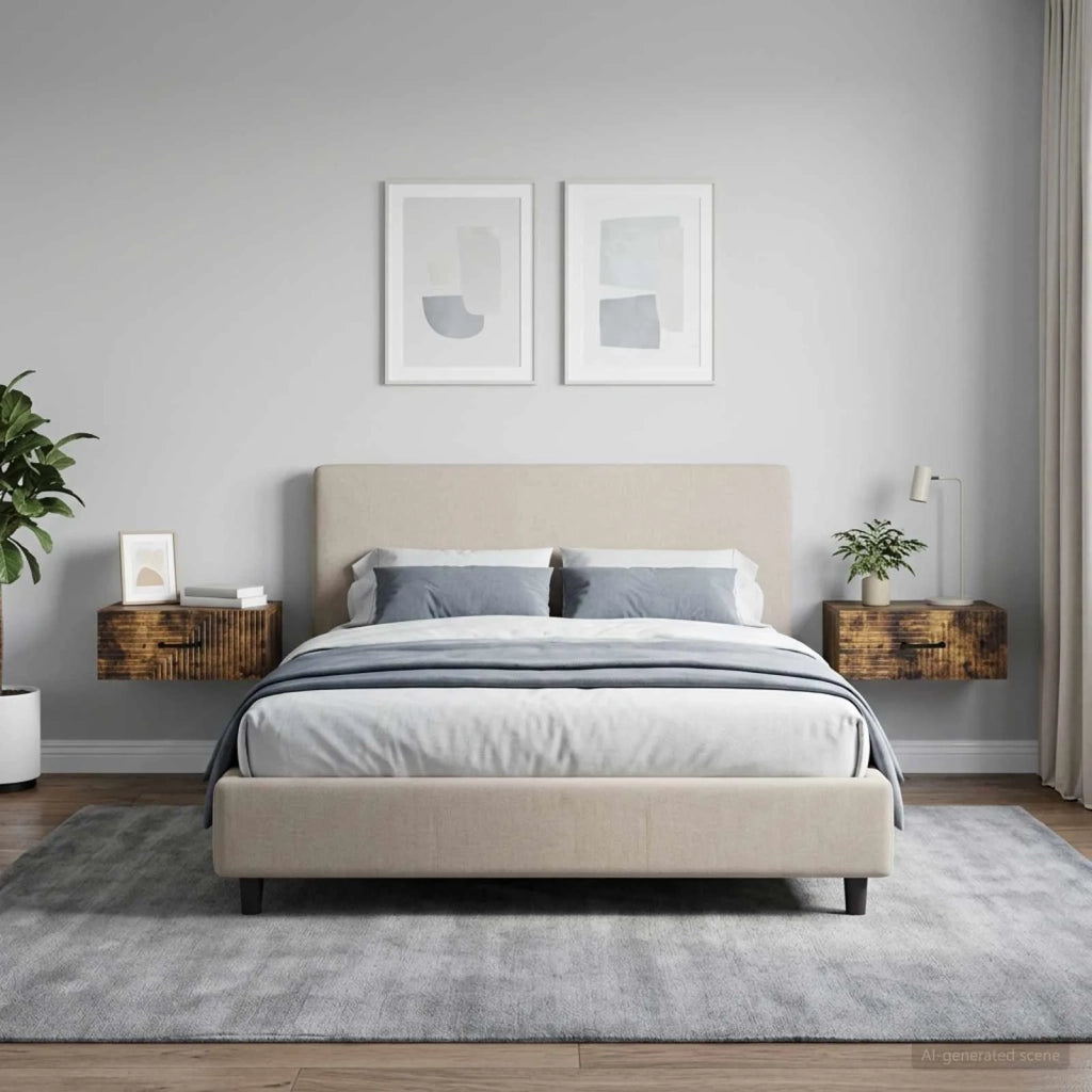 Mobiletto da notte a muro 2 pcs Rovere Fumo 49 x 34,5 x 20 cm 898626