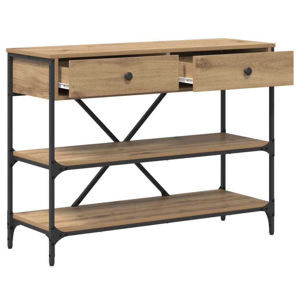 Tavolo Console Rovere Artigianale 100x34.5x75 cm Legno ingegnerizzato
