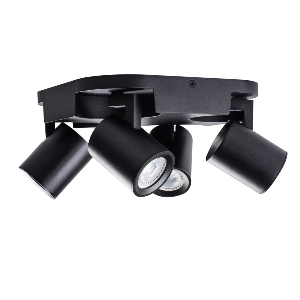 Kanlux Laurin 29129 plafoniera 4xGU10 nera 22cm alluminio