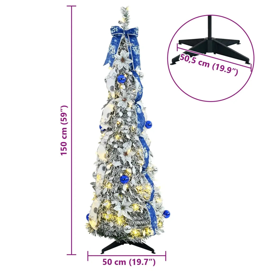 Albero di Natale artificiale con 100 LED Bianco 150 cm PVC 42018635