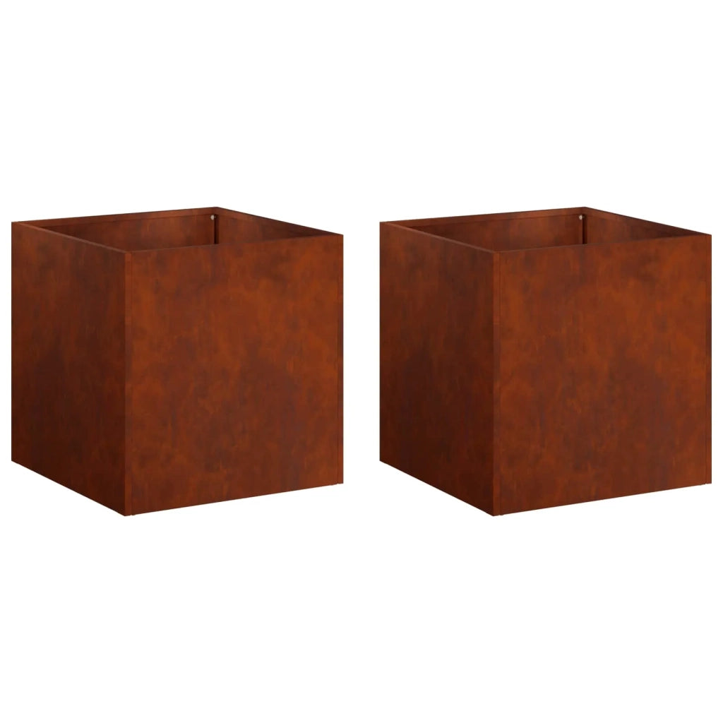 Vaso da giardino 2 pz Ruggine 35 x 35 x 35 cm Acciaio Corten 8004965