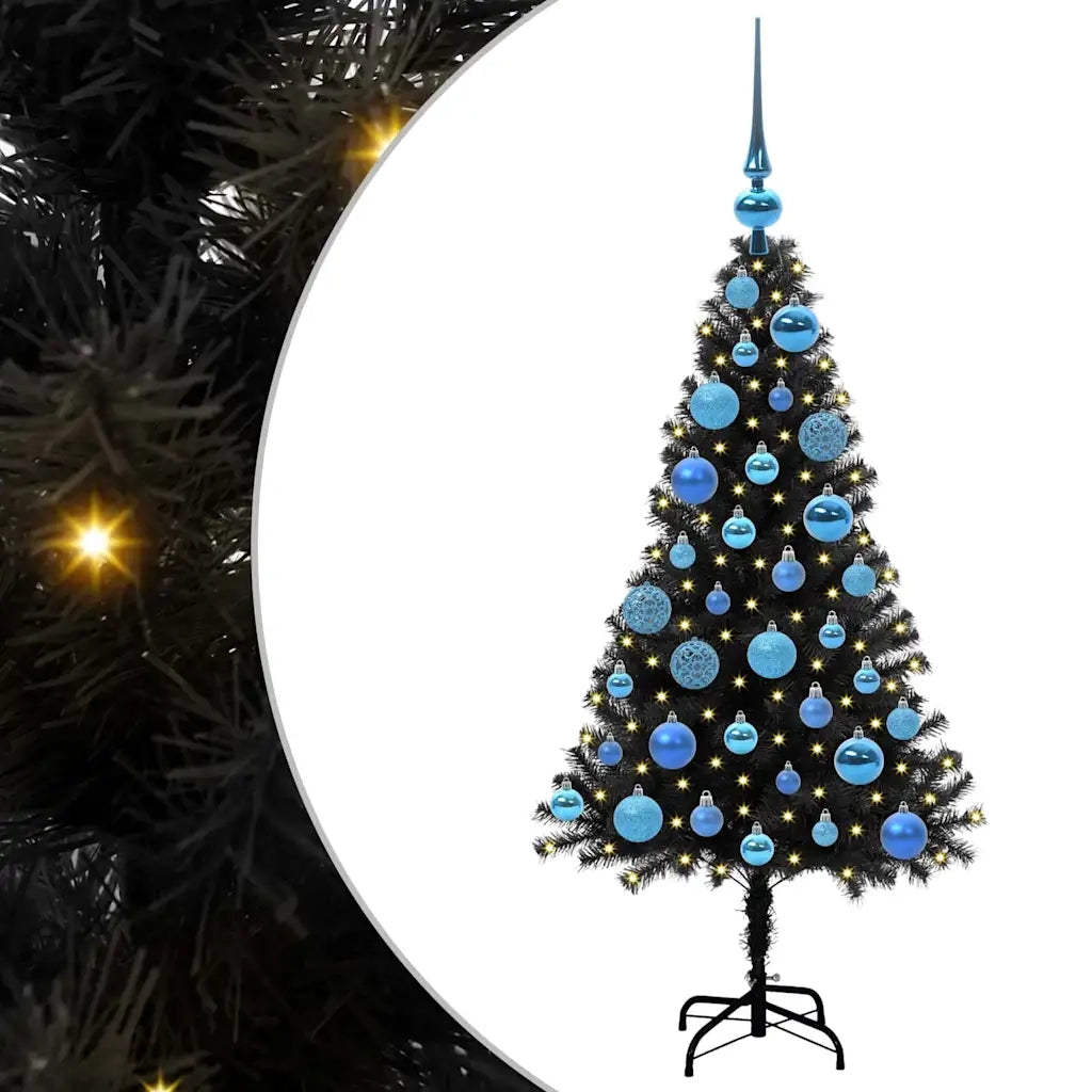 Albero di Natale con 150 LED con supporto Nero 120 cm PVC 3396463