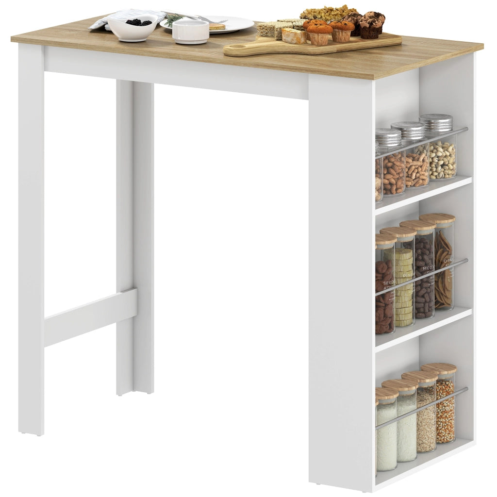 Tavolo alto da cucina ¨C Xylo ¨C 3 ripiani, effetto quercia chiaro e bianco, 112x57x106 cm