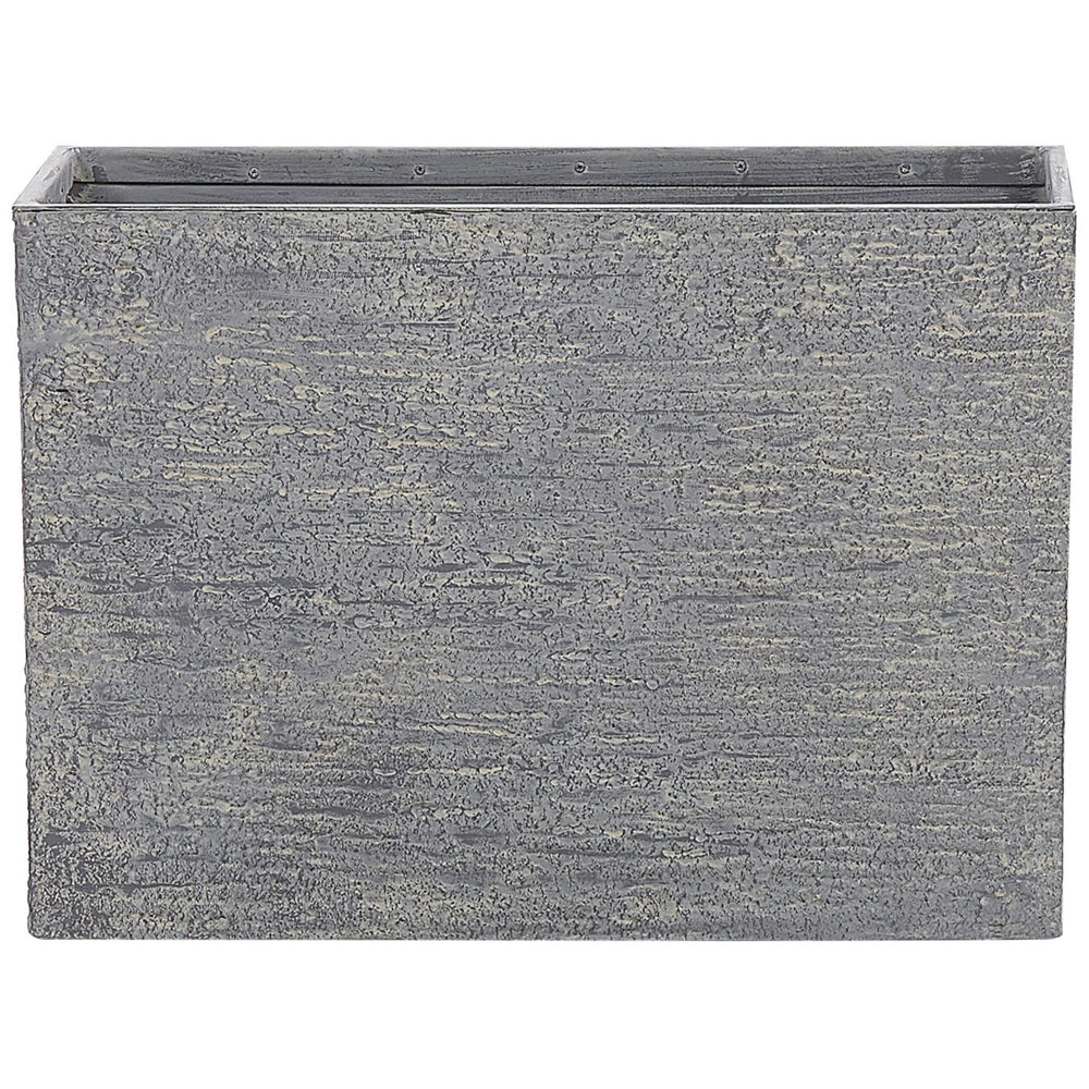 Vaso per piante in pietra grigia 34 x 80 x 56 cm Fioriera rettangolare per interni ed esterni
