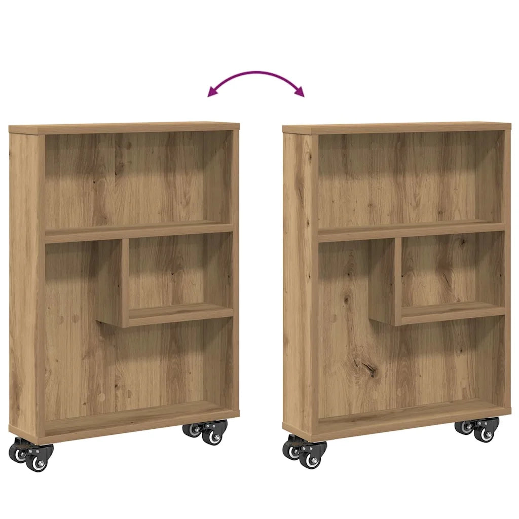 Carrello Stretto Rovere Artigianale 48x13x68 cm in Truciolato 855231