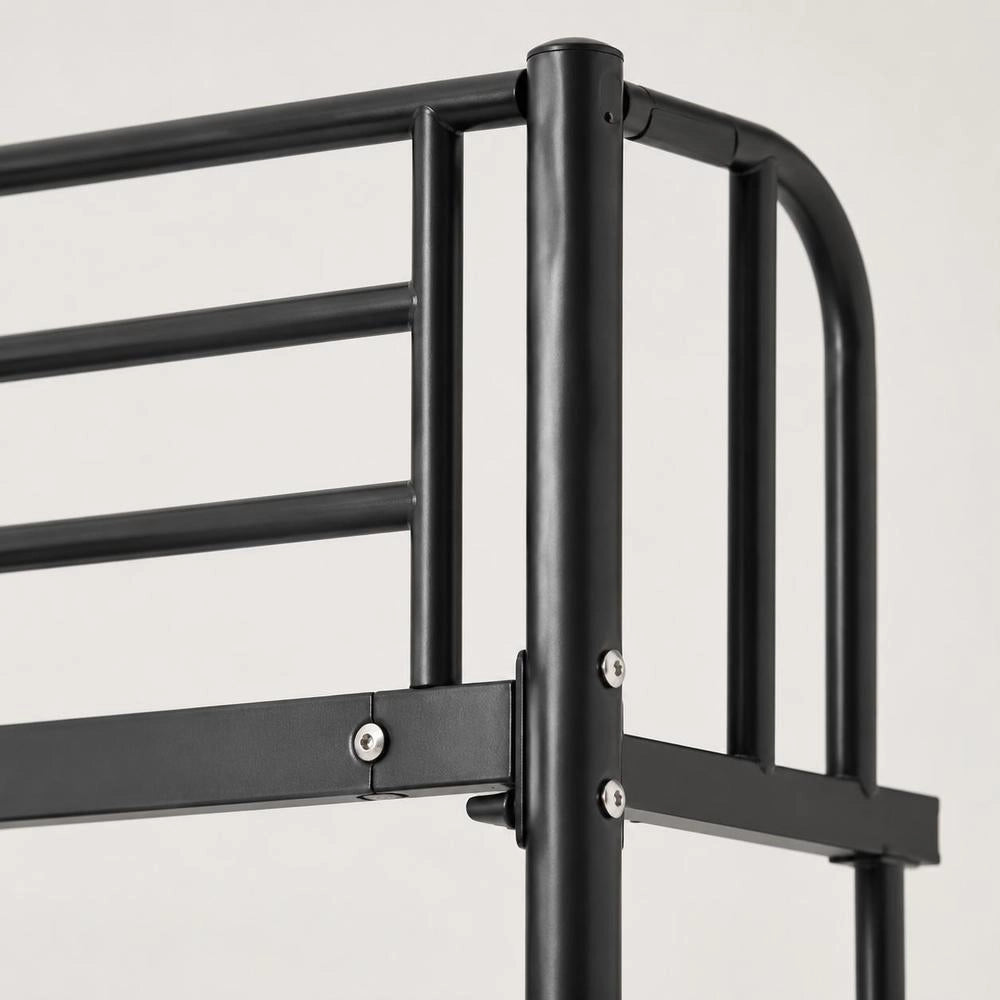 Bunk Bed Black Metal 90x200 Cm