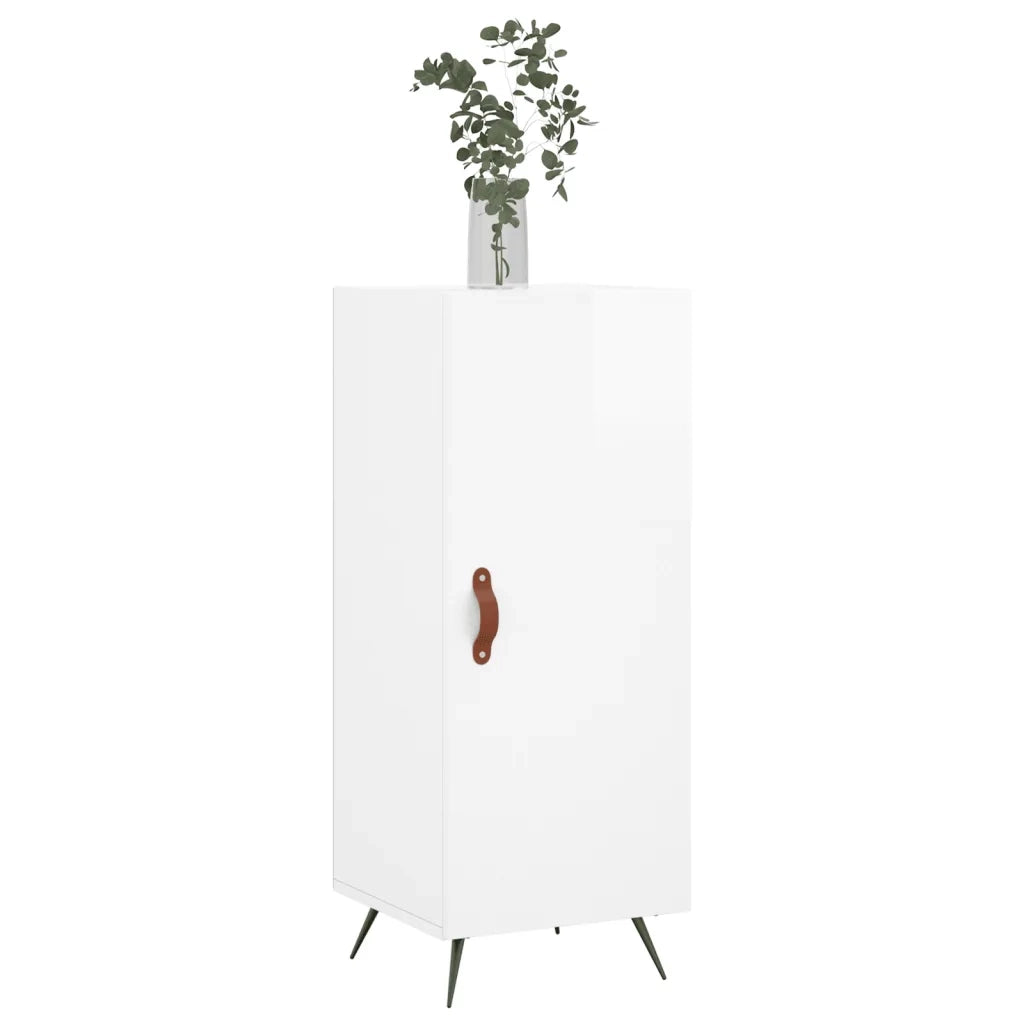 Credenza-Buffet-Armadio da cucina Bianco Lucido 34,5x34x90 cm in Legno Multistrato 192727