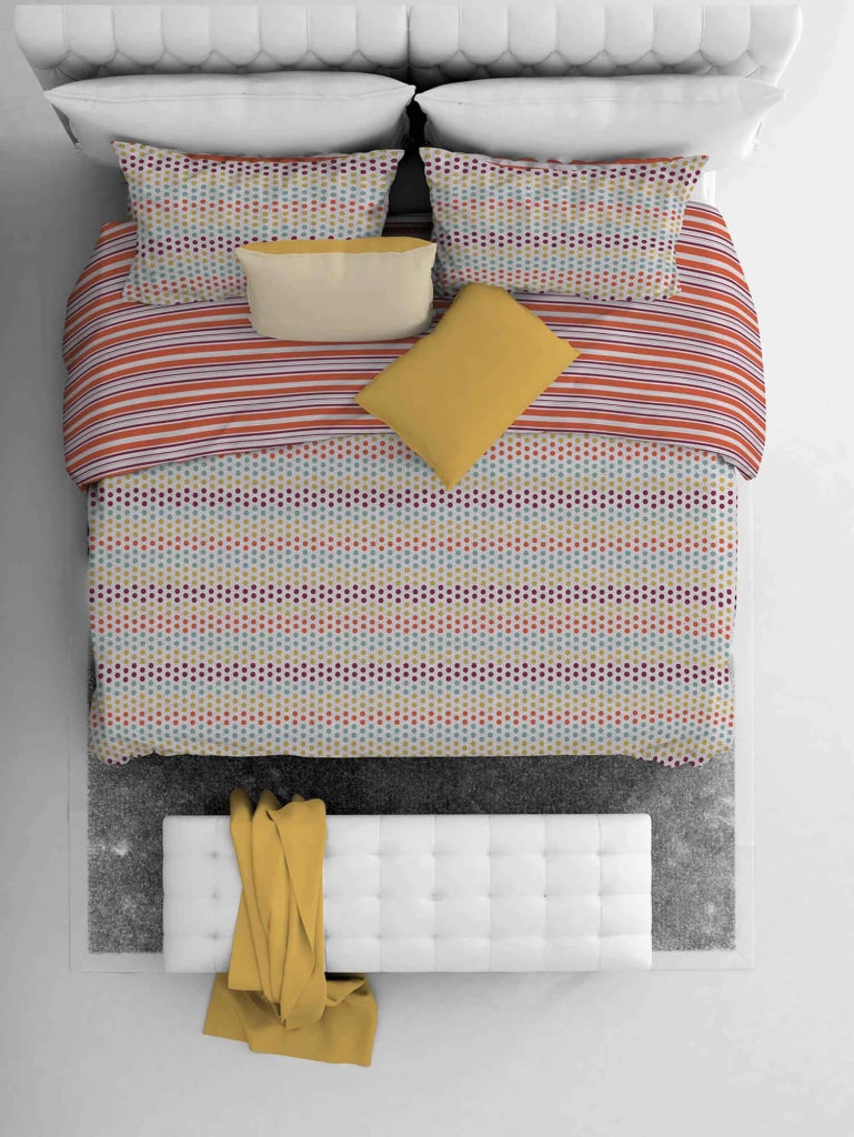Copripiumino Matrimoniale con Federe Stampato Athena Malindi Rosso