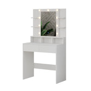 Vicco Tavolo da toeletta Bianco 80 cm con illuminazione a LED