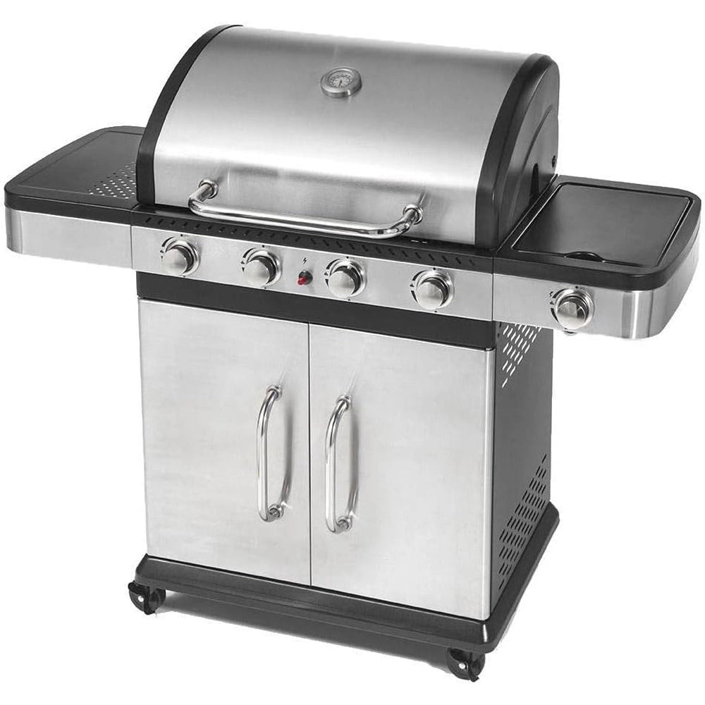 BARBECUE A GAS 4 FUOCHI+FORNELLO LATERALE BBQ COPERCHIO INDIANAPOLIS 5 OMPAGRILL