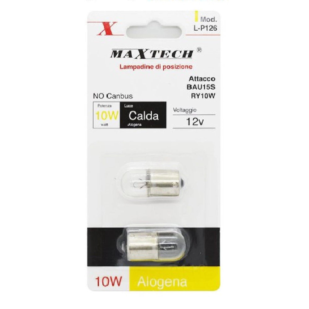Trade Shop - Lampadine Posizione Auto Bau15s / Ry10w 12v Luce Calda Alogena No Canbus L-p126 -