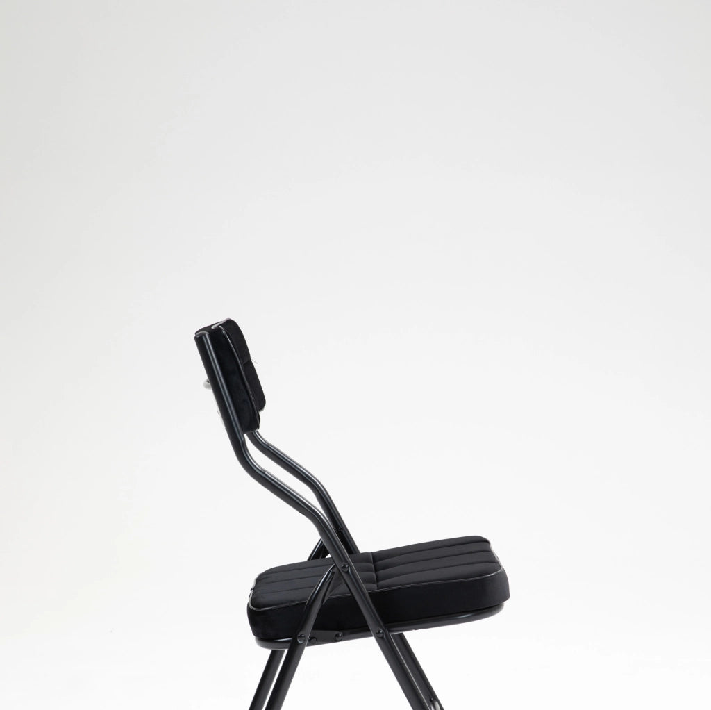 Sedia pieghevole da pranzo 46x47x90 cm nera, set da 2, con cuscino