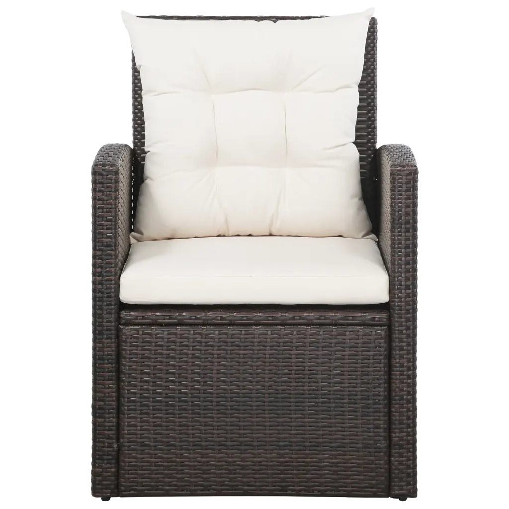 Set Divani da Giardino 5 pz con Cuscini in Polyrattan Marrone cod mxl 35210