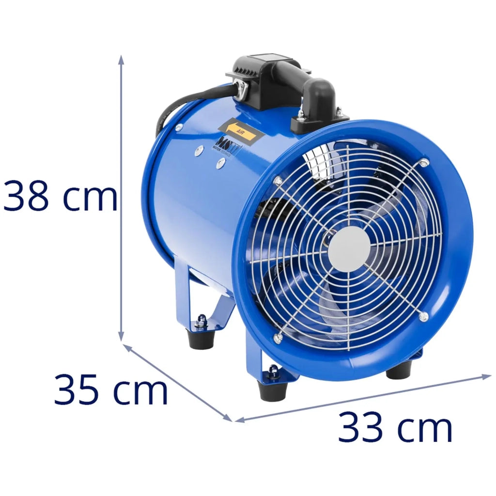 Ventilatore industriale professionale 2700 m³/h diametro 280 mm tubo 10 m blu 14_0010202