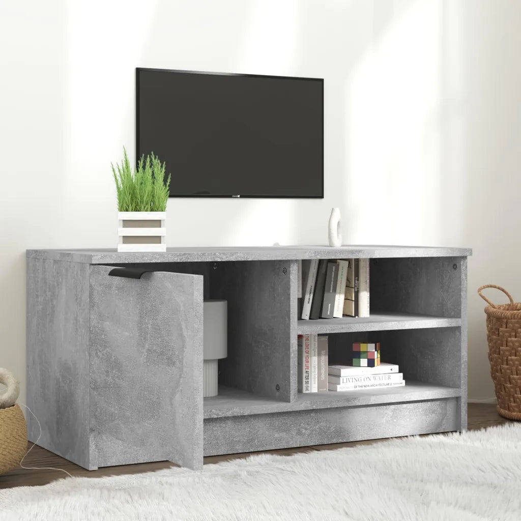 Mobile Porta TV-Credenza TV Grigio Cemento 80x35x36,5 cm Legno Multistrato