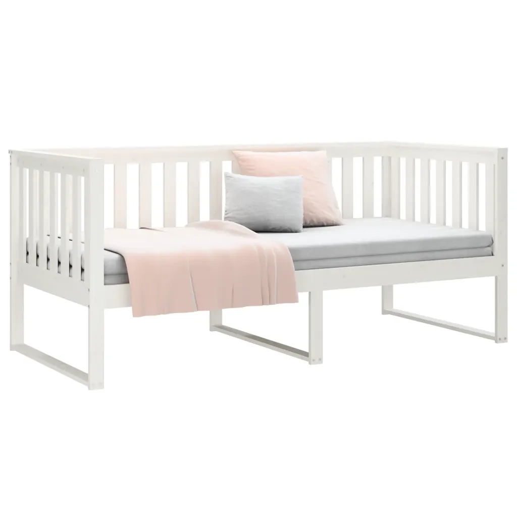 Dormeuse senza Materasso Bianca 90x190 cm Legno Massello Pino 820882