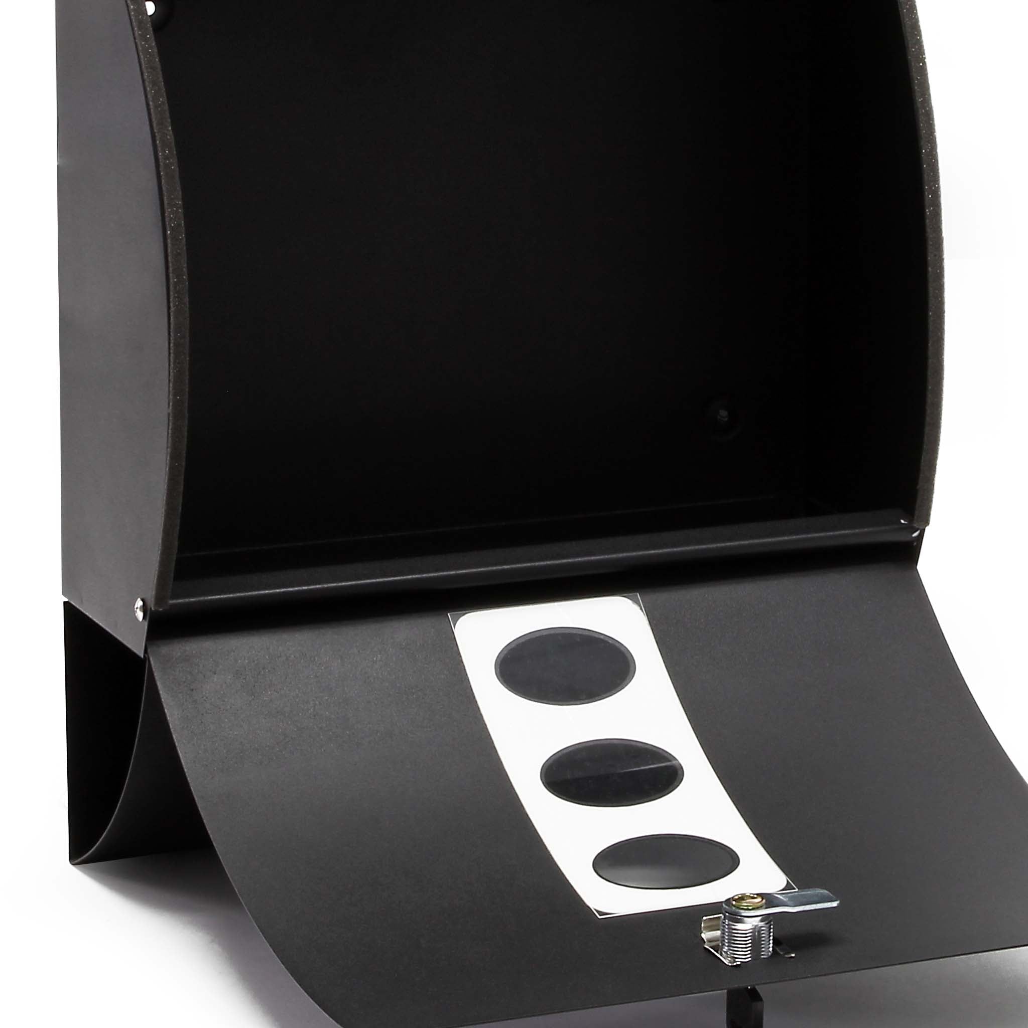 Cassetta postale V18 con vano portagiornale, verniciata a polvere nera