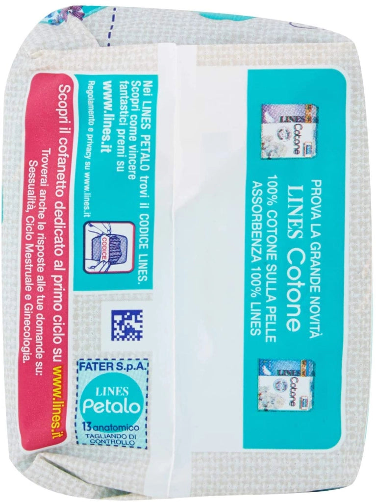 LINES PETALO BLU ASSORBENTE ANATOMICO ULTRASOTTILE DELICATO FRESCO 13 PZ