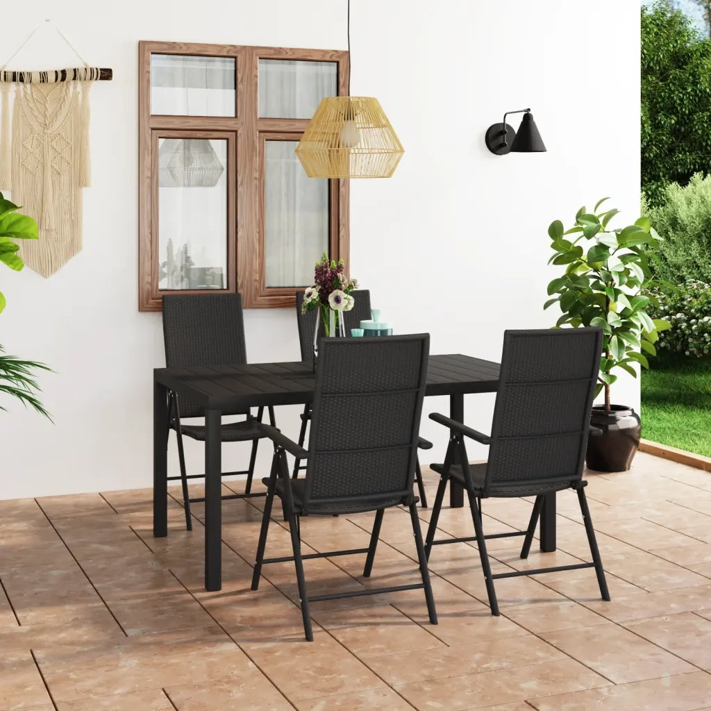 Set da Pranzo da Giardino 5 pz Nero cod mxl 96470