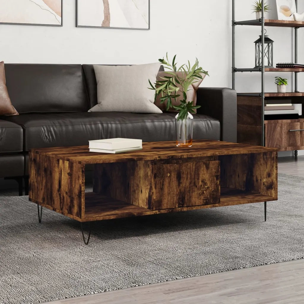 Tavolino da salotto | Tavolino da caff¨¨ | Tavolino da Soggiorno Rovere Fumo 104x60x35 cm Legno Multistrato