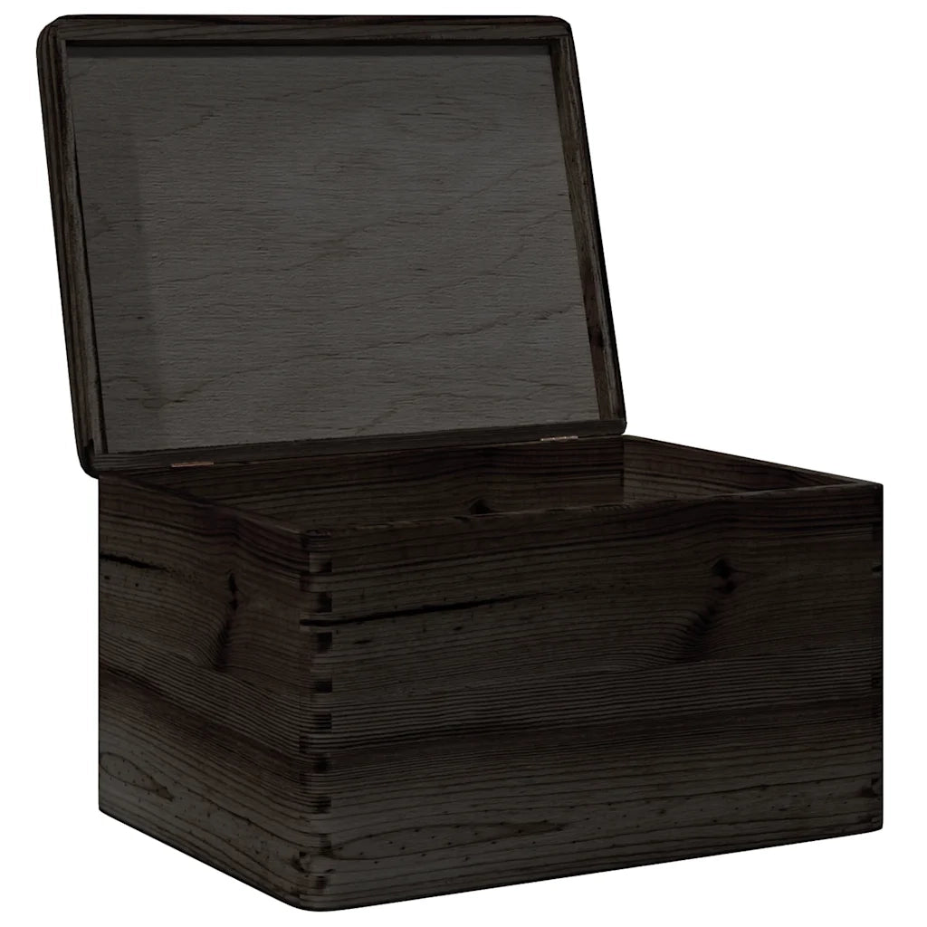 Scatola in Legno con Coperchio Nero 40x30x23cm in Legno di Pino CFW7306997