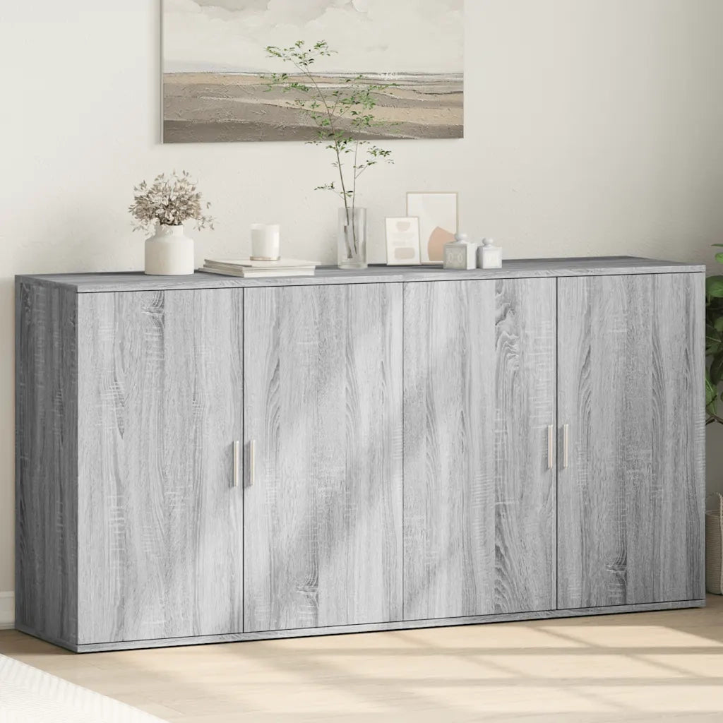 Credenze 2 pz | Madia | Buffet da pranzo | Armadio da pranzo Grigio Sonoma 79x38x80 cm in Legno Multistrato