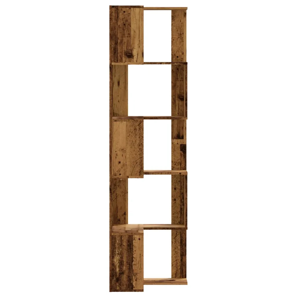 Libreria Angolare 5Ripiani Legno Vecchio 50x50x179 cm Legno 852589
