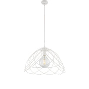 Sospensione Moderna 1 Luce Pagoda In Ferro Laccato Bianco