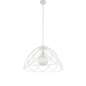 Sospensione Moderna 1 Luce Pagoda In Ferro Laccato Bianco