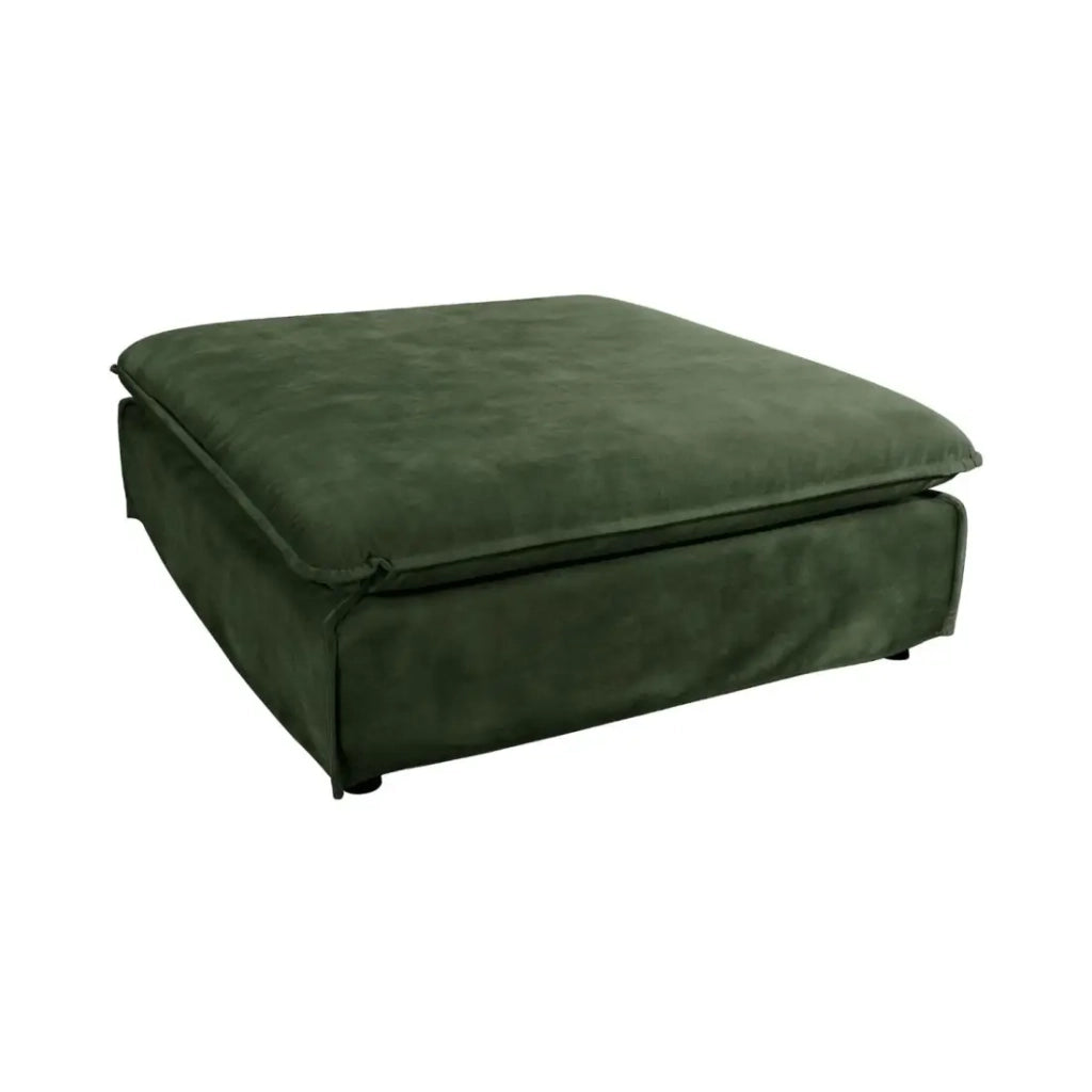 Pouf KALIA – Verde scuro – Velluto – Stile contemporaneo