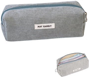 Etui per corduroy, borsa per adolescenti, contenitore, contenitore con grande capacità di stoccaggio, contenitore per adolescenti (grigio)