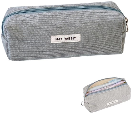 Etui per corduroy, borsa per adolescenti, contenitore, contenitore con grande capacità di stoccaggio, contenitore per adolescenti (grigio)