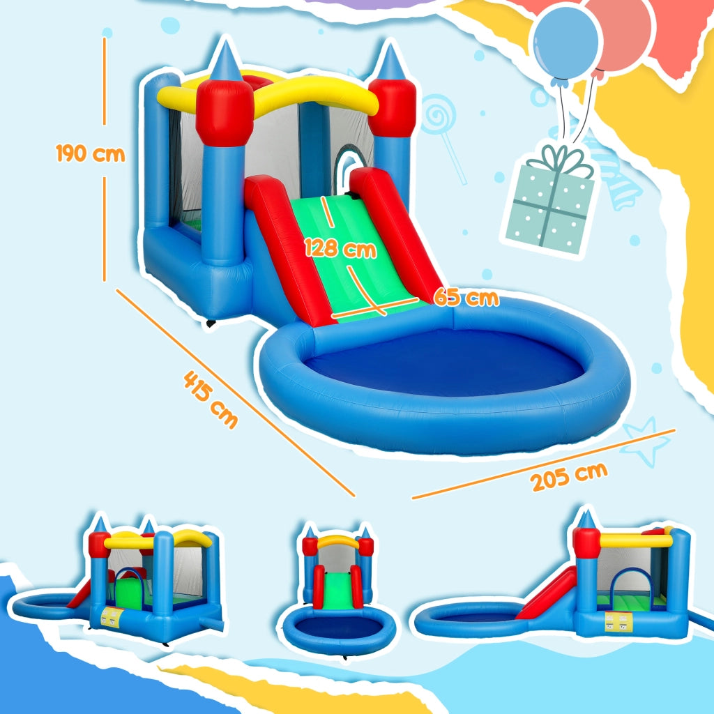 Castello Gonfiabile con Scivola e Piscina Palle ¨C zephmum ¨C 415x205x190 cm