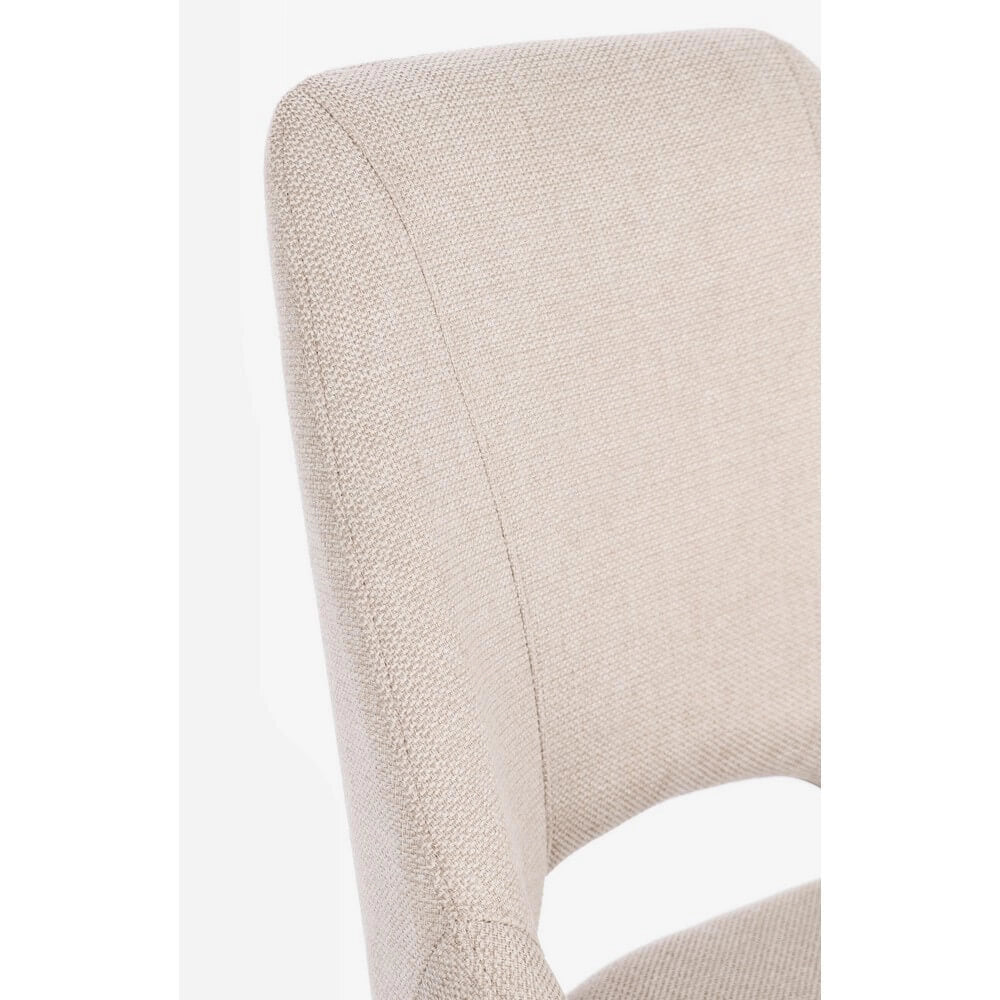 Set di 2 Sedie Imbottite in Tessuto con Gambe in Acciaio - GRIFFIN